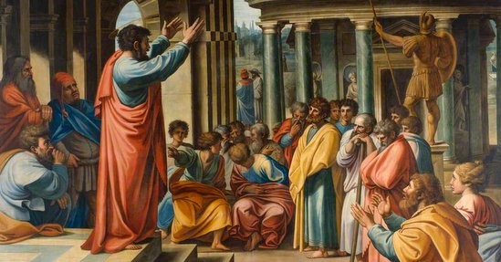 Paulus predikar frimodigt på Areopagen